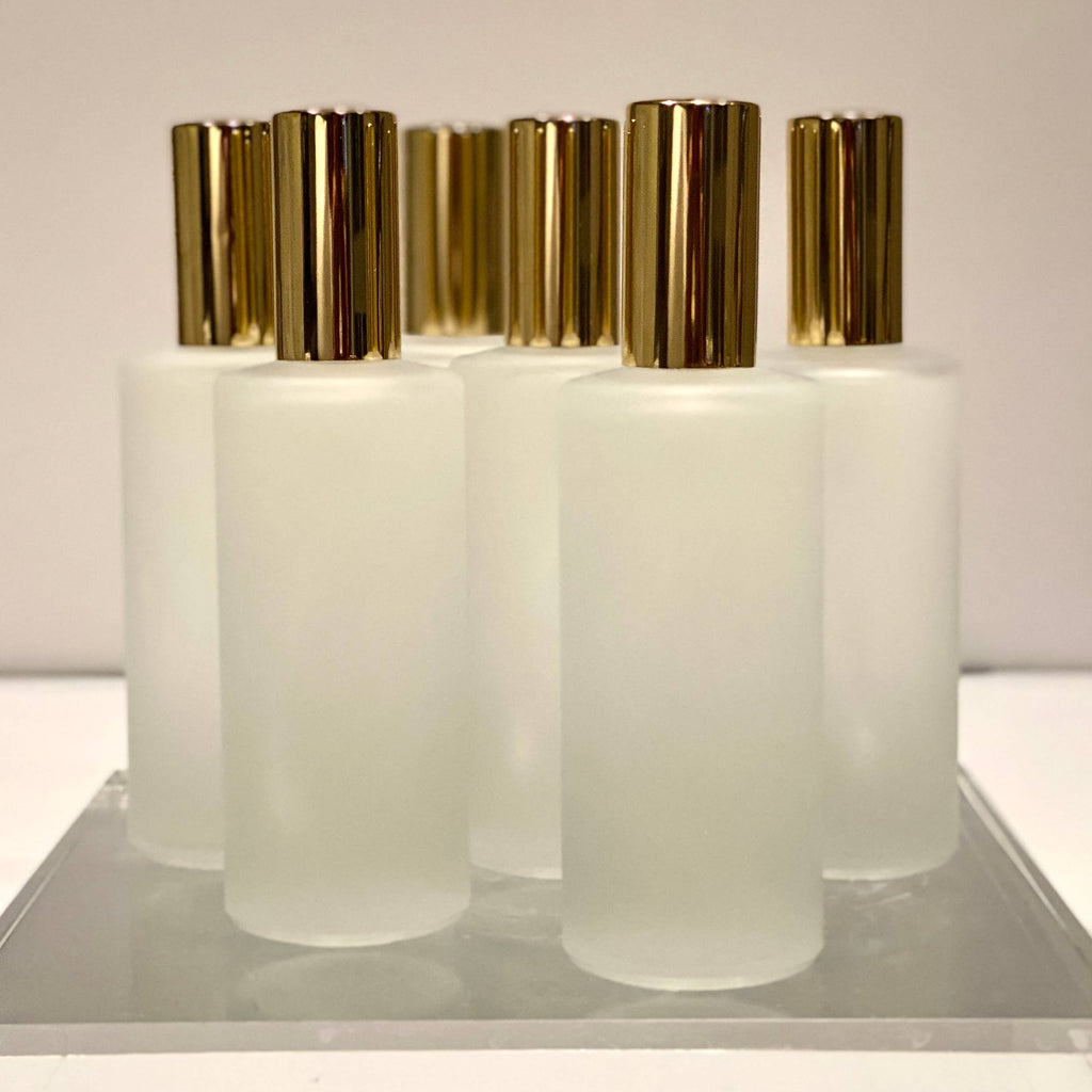 Body Mist Spray | Gold Top | Private Label Custom Scents: Lavender / Frosted glass