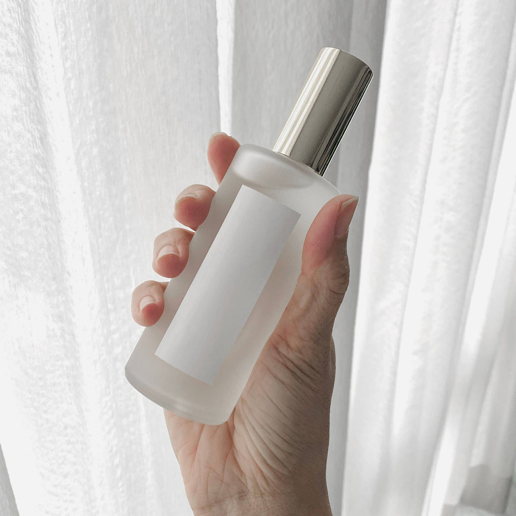 Room & Linen Spray Silver | Glass in Gift Box, Private Label: Lavender