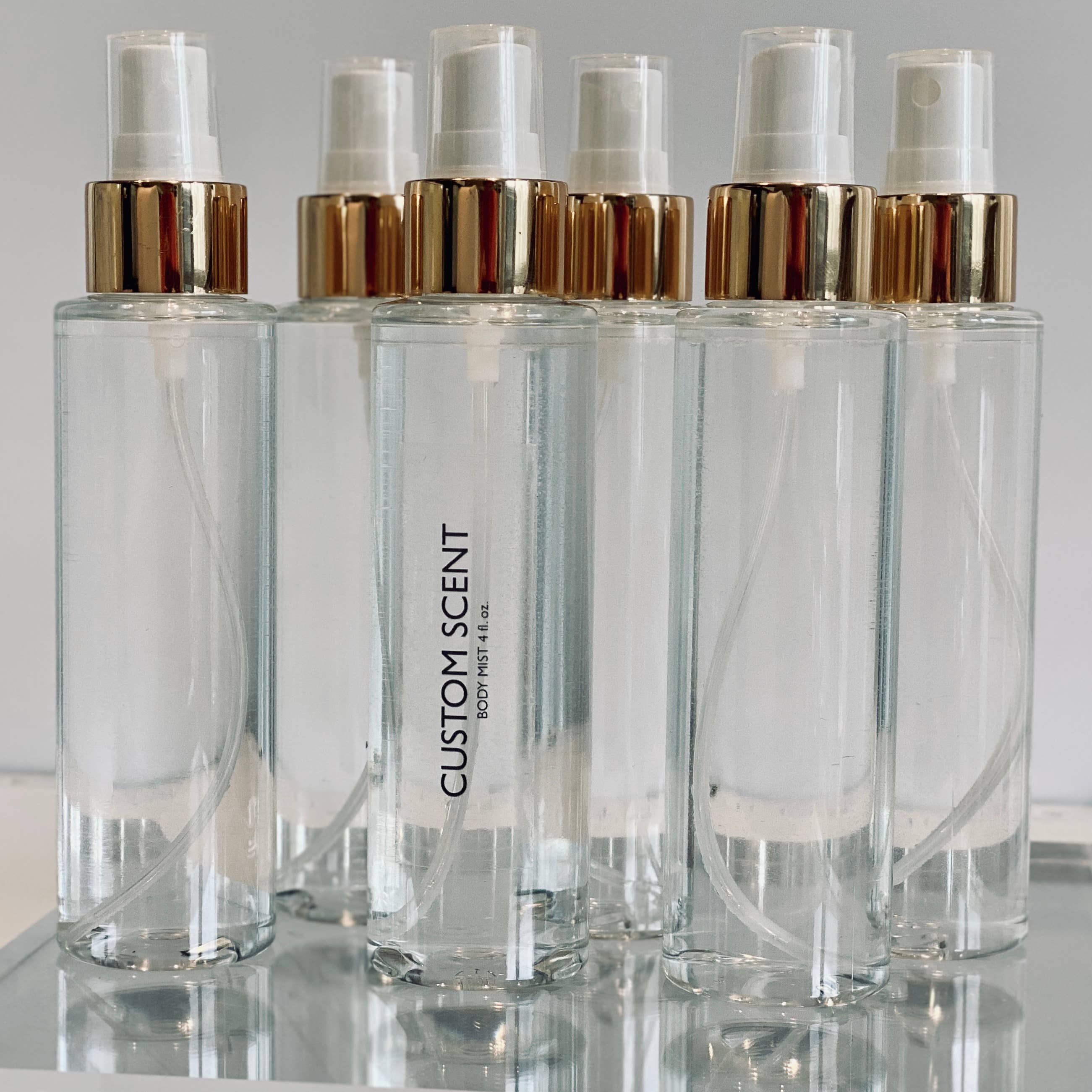 Body Mist Spray | Gold Top | Private Label Custom Scents: Lavender / Frosted glass