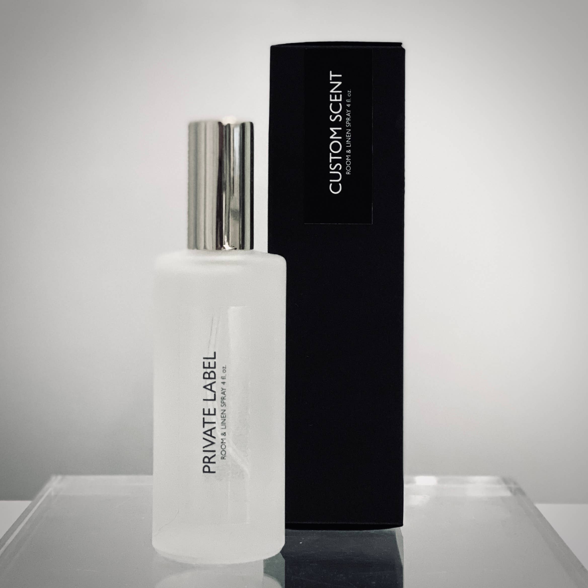 Room & Linen Spray Silver | Glass in Gift Box, Private Label: Lavender